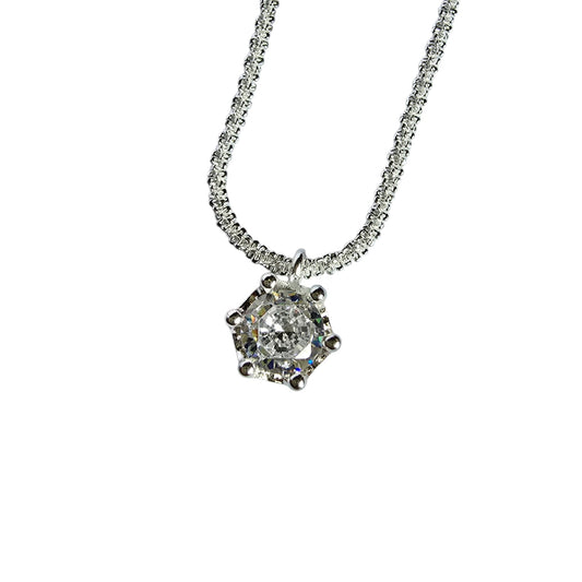 sterling silver cubic zirconia pendant necklace