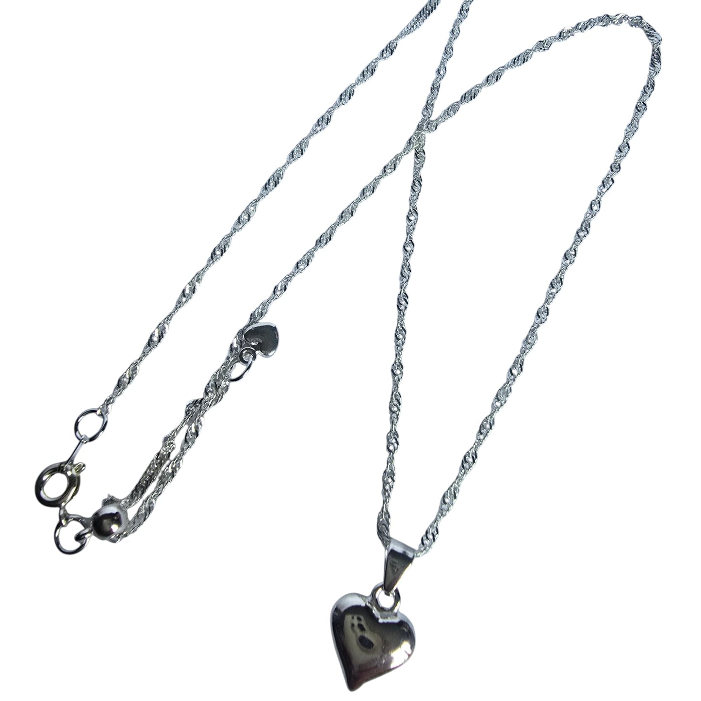 sterling silver heart pendant necklace