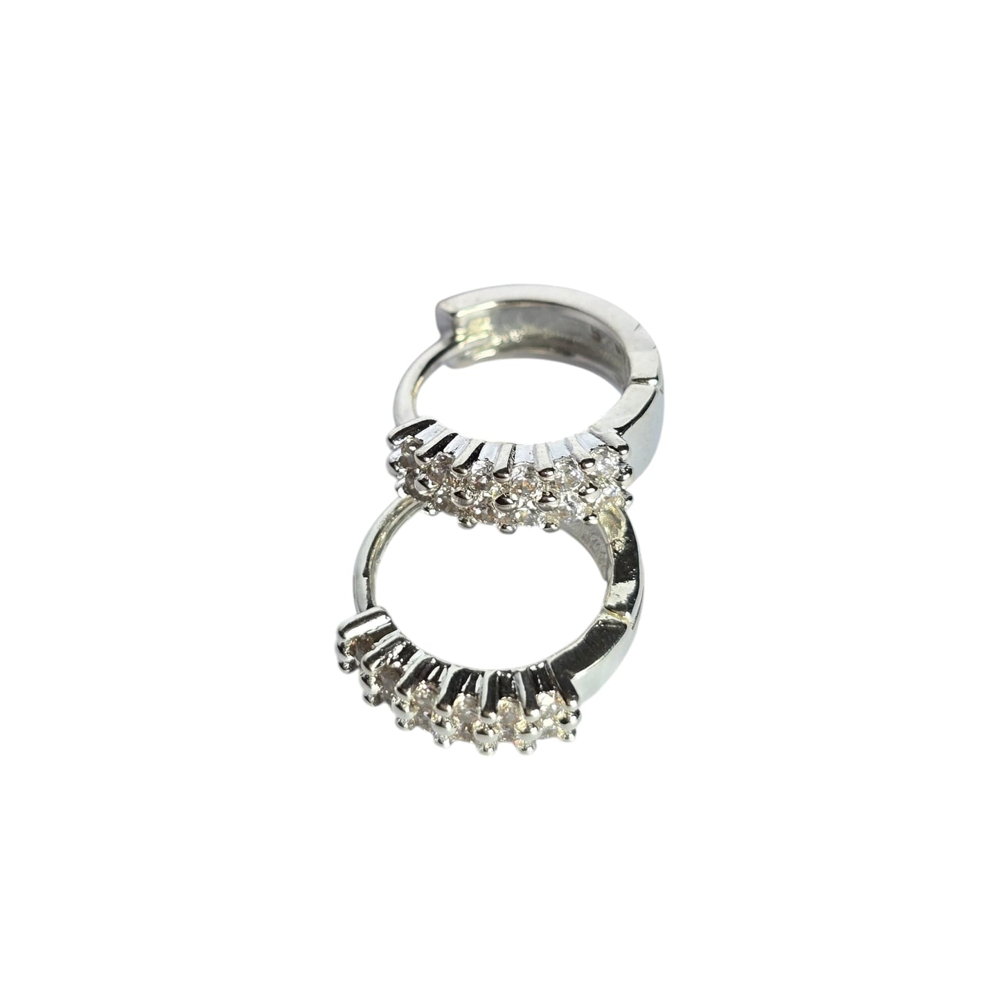 sterling silver cubic zirconia hoop earrings