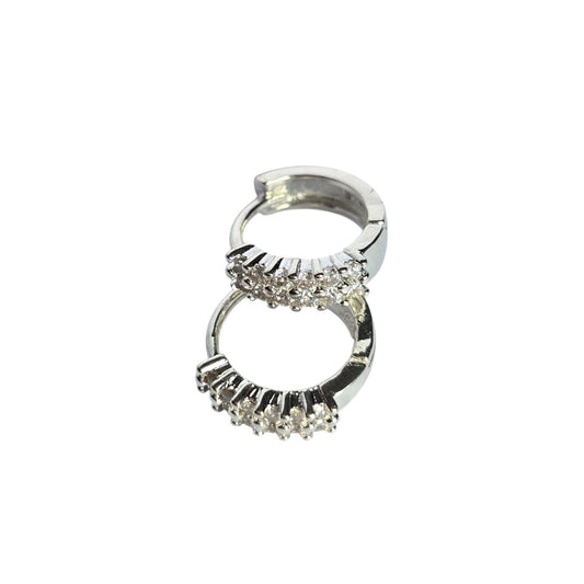 sterling silver cubic zirconia hoop earrings